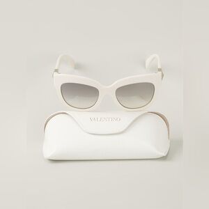 VALENTINO: WHITE CAT-EYE SUNGLASSES